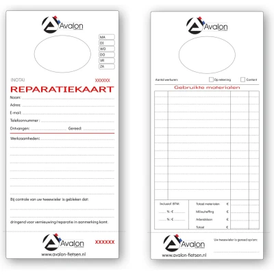 Afbeelding van Avalon Reparatiekaarten. 250 stuks, genummerd