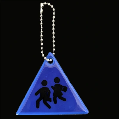 Afbeelding van Reflecterende sleutelhanger 1 stuks Driehoek Blauw