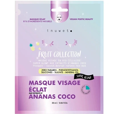 Afbeelding van Inuwet gezichtsmasker radiance fruit collection pineapple coconut