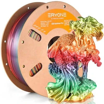 Afbeelding van ERYONE Zijdeachtig PLA filament in regenboogkleuren, 1,75 mm, voor 3d printers, +/ 0,03 1 kg per spoel, kleurpalet regenboog