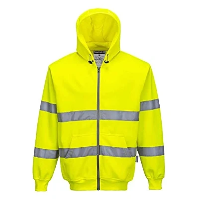 Afbeelding van Hi Vis Zipsweater met capuchon en rits maat 3 XL, Yellow