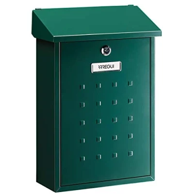 Afbeelding van ARREGUI Premium E5603 Brievenbus van Verzinkt Staal Formaat M (A4 Post) Wandbrievenbus voor Buiten met Naambordje en Valklep Weerbestendig Eenvoudige Montage Groen