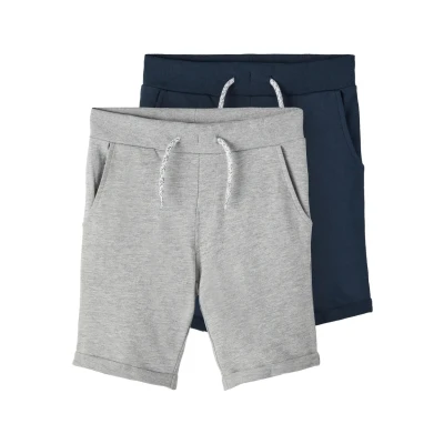 Afbeelding van Name it 2P Shorts voor kinderen, Maat: 92, Grey melange