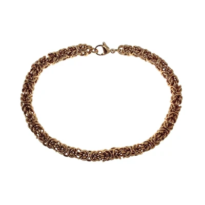 Afbeelding van 20cm x 6,5mm Koningsarmband Heren Verguld RVS Goudkleur Byzantijnse Schakelarmband