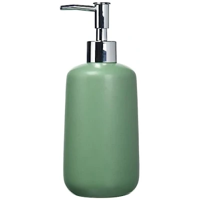 Afbeelding van Allstar Olinda Zeepdispenser, navulbare zeepdispenser in conische vorm, handzeepdispenser matte afwerking, gemaakt van keramiek, inhoud 500 ml, 8 x 20 7,7 cm, groen