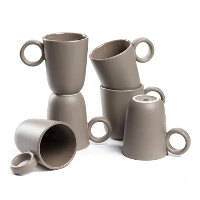 Afbeelding van Mok Leonardo Roma Taupe 400 ml (Set van 6)