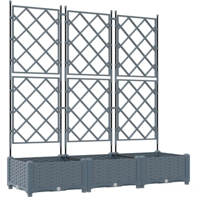 Afbeelding van vidaXL Tuinplanten Lichtgrijs Kunststof 120 x 40 125.5 cm