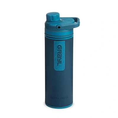 Afbeelding van GRAYL UltraPress 500ml waterzuiveraar &amp; filterfles voor wandelen, backpacken, survival, reizen (Forest Blue)