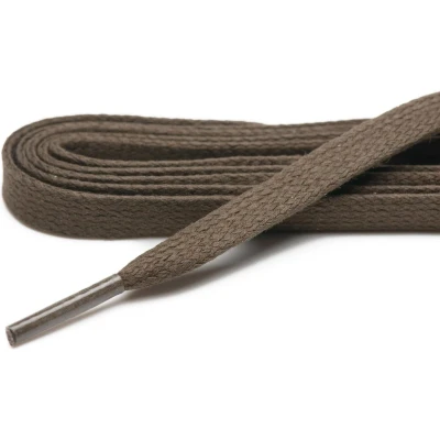 Afbeelding van Cordial schoenveters donkerbruin plat veterlengte 90 cm 5 7 gaatjes