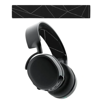 Afbeelding van kwmobile vervangende koptelefoonband compatibel met SteelSeries Arctis 3 / 5 koptelefoon band Nylon zachte hoofdband voor hoofdtelefoon in zwart/grijs