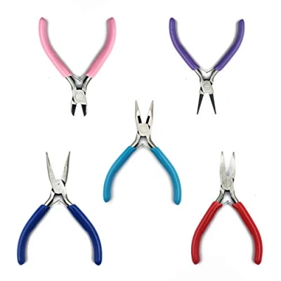 Afbeelding van 5 delige Tangenset, Juweliers Tangen Set, Spitstangen, Rondbektang, Platbektang, Buigtang, Draadknipper voor Draadwerk, Sieraden maken, DIY Handwerk, Armbanden