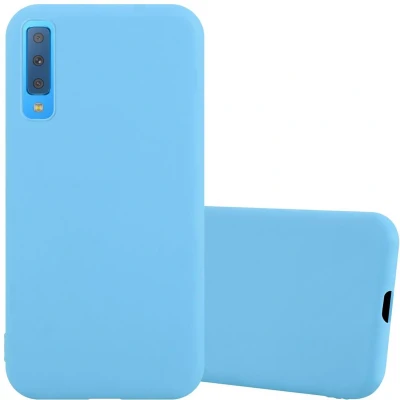 Afbeelding van Cadorabo Hoesje geschikt voor Samsung Galaxy A7 2018 in CANDY BLAUW Beschermhoes TPU silicone Case Cover