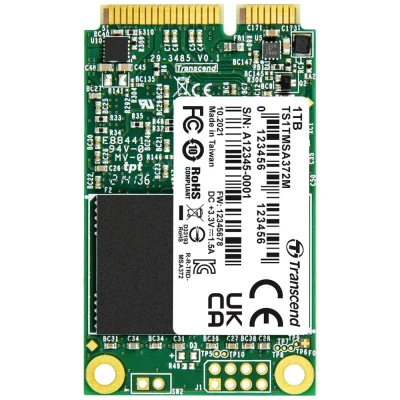 Afbeelding van Transcend MSA372M 1 TB mSATA SSD harde schijf SATA III Industrial TS1TMSA372M
