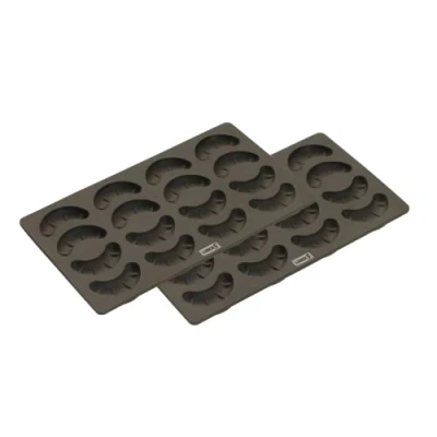 Afbeelding van Lurch FlexiForm 565015 Kipferl Set van 2/2 bakvormen voor elk 16 100% BPA vrij platina siliconen