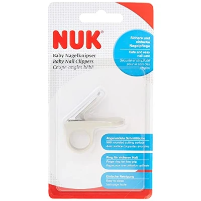 Afbeelding van NUK 10256427 baby nagelknipper, snijdt kleine babynagels eenvoudig, veilig dankzij vingerring voor een goede grip en afgerond snijvlak, grijs