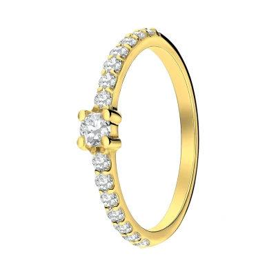 Afbeelding van Lucardi Ring &#039;Statement&#039; goud / transparant