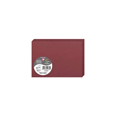 Afbeelding van Clairefontaine 2380C verpakking met 25 dubbele kaarten formaat C6 11 x 15,5 cm 210 g/m² kleur: bordeaux uitnodigingskaarten voor evenementen en correspondentie Pollen serie premium