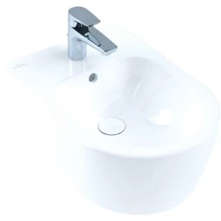 Afbeelding van Villeroy en boch avento bidet 1 gat armatuur kraangat doorgestoken overloop 370 x 530mm bxd apline wit keramiekplus 540500r1