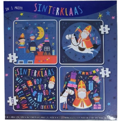 Afbeelding van Sinterklaas 4In1 Puzzel 4 12 Stukjes