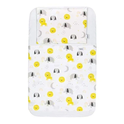 Afbeelding van FlyIdeas Hoeslakens voor Next2Me Babybedjes 50 x 83 cm, 100% Katoen 4 STK. Beddengoedset + Waterdichte Matrasbeschermer Compatibel met Co Slaapboxen Babybedden en Matrassen 50x80 50x83 40x80 etc.
