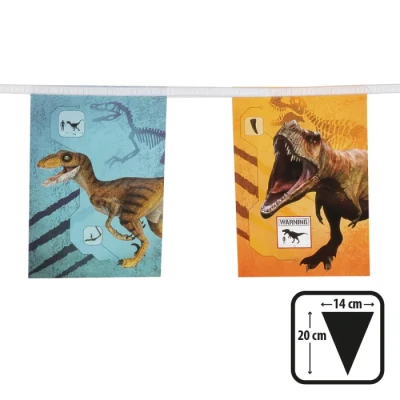 Afbeelding van Dino T Rex Papieren Vlaggenlijn 3mtr per stuk