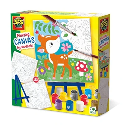 Afbeelding van Schilderen op nummer canvas Bosdieren 3x