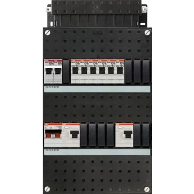 Afbeelding van ABB groepenkast 1 fase, 6 groepen, 2 Aardlekschakelaars P, fornuisgroep 2x230V, hoofdschakelaar P 40A