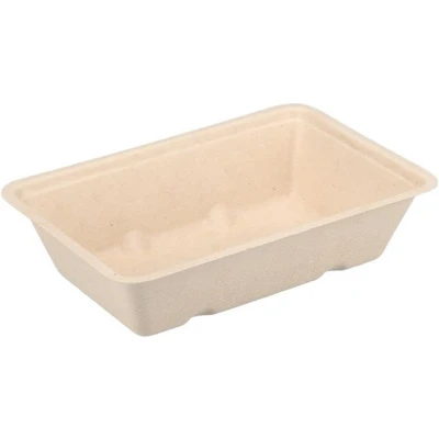 Afbeelding van 50x Suikerriet Snackbakjes Bagasse Patatbak A9 Bruin (krimp)