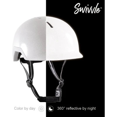 Afbeelding van Swivvle® reflecterende fietshelm Geschikt voor elektrische fiets 360 reflector helm in Ivory White Mips met NTA8776 certificaat maat L (59 61 cm) model Sirius