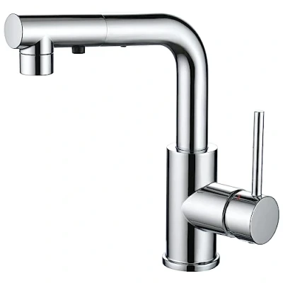 Afbeelding van CREA Waterkraan met Uittrekbare Douche, Mengkraan voor Keuken of Badkamer, Keukenkraan 3 Functies 360 Draaibare Kraan, Chroom