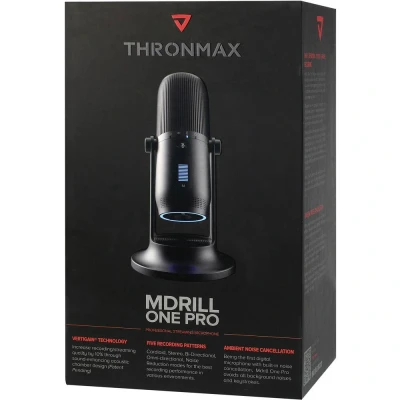 Afbeelding van Thronmax Mdrill One Pro (M2P B) condensatormicrofoon (zwart) voor professionele HD opnames (96 kHz) in studiokwaliteit bij podcast, streamen, chat, gameplay, YouTube, enz.