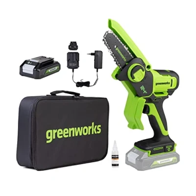 Afbeelding van 24 VOLT MINI ACCU KETTINGZAAG MET EN LADER G24MCS10K2