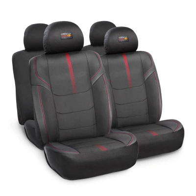 Afbeelding van Red Bull Oracle Universele stoelhoezenset Pro 10 delige set Zwart/Rood geschikt voor Side Airbags