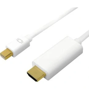 Afbeelding van LogiLink CV0123 DisplayPort kabel 2 m Mini HDMI Wit