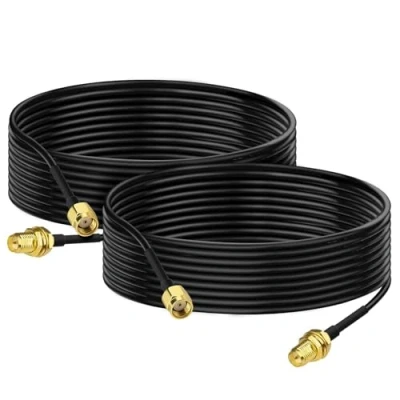 Afbeelding van Bingfu RP SMA Male to Female Bulkhead Mount RG174 WiFi Aerial Antenna Extension Coaxial Cable 3m for Wireless Mini PCI Express PCIE Network Card Adapter Router IP Camera