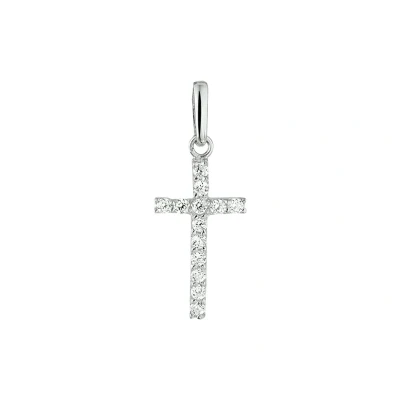Afbeelding van Schitterende 14K Wit Gouden Hanger Kruis Zirkonia