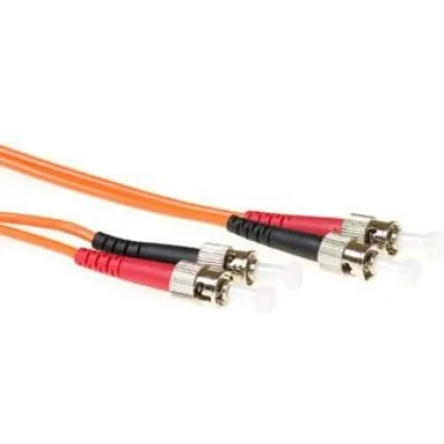 Afbeelding van ACT RL1550 Glasvezel Duplex Patchkabel LSZH Multimode 50/125 OM2 ST Connectoren 50 meter