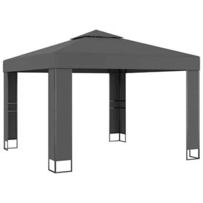 Afbeelding van Prieel met dubbel dak 3x3 m antraciet