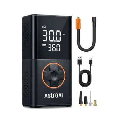 Afbeelding van AstroAI L7 Draagbare Autoluchtcompressor, Bandenpomp, Autobandenpomp, 150PSI 12V Autoluchtpomp Met Digitale Meter