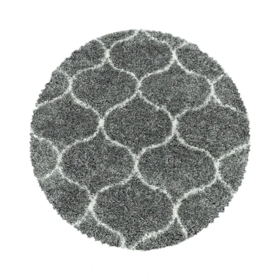 Afbeelding van Opera Soft Shaggy Hoogpolig Vloerkleed Grijs 80 cm rond
