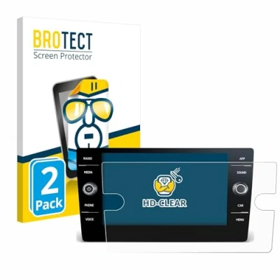 Afbeelding van BROTECT Screenprotector voor Volkswagen T Roc 2017 2019 Discover Media 8&quot; Folie Beschermfolie transparant (2 Stuks)