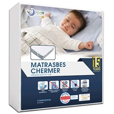 Afbeelding van Dreamzie Matrasbeschermer Voor Matras 70 x 200 cm Waterdicht met 4 Elastische Hoeken Gecertificeerd OEKO TEX®
