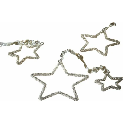 Afbeelding van LOBERON Hanger set van 4 Manilo zilverkleurig