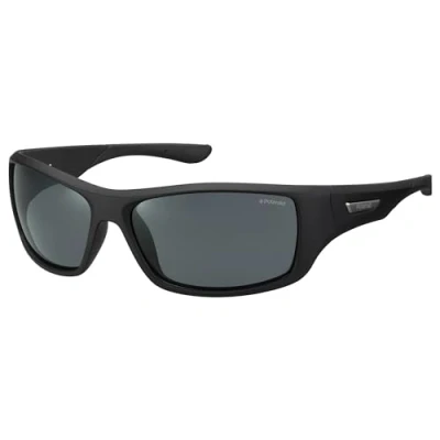 Afbeelding van Polaroid wrap unisex zwart grijze gepolariseerde zonnebril Sunglasses