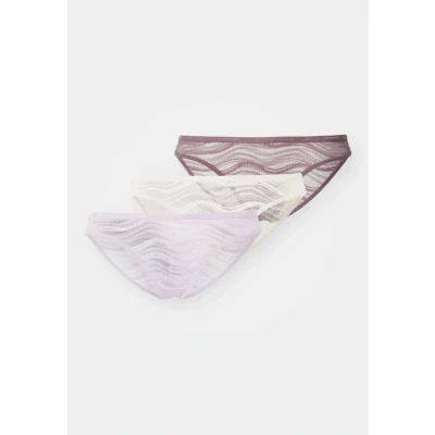 Afbeelding van Calvin Klein Dames Bikini 3Pk 000QD5203E Brief, Multi (Zwart Pruim/Ivoor/Lila Suiker), S, (Zwarte S