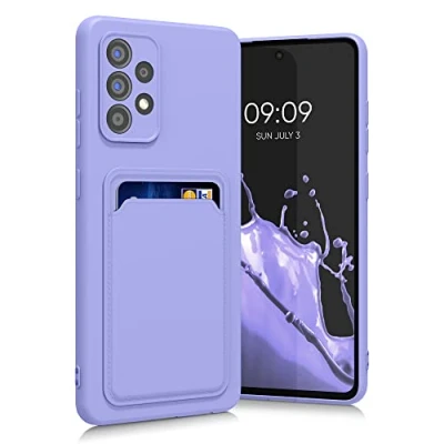 Afbeelding van kwmobile telefoonhoesje geschikt voor Samsung Galaxy A52 / 5G A52s Hoesje met pasjeshouder TPU case in lavendel