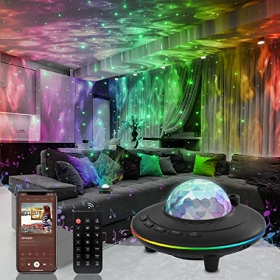 Afbeelding van Mycket Led sterrenhemel projector, Galaxy nachtlampje, lamp, afstandsbediening met Bluetooth luidspreker Muziek en timer voor kinderen, volwassenen, feest/kamerdecoratie, nieuwjaarsgese
