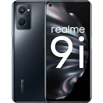 Afbeelding van realme 9i smartphone, 5.000 mAh megabatterij, Qualcomm Snapdragon 680 processor, 33 W Dart snel opladen, 90 Hz ultraglad scherm, Dual Sim, 4 + 64 GB, Android 11, Prism Black