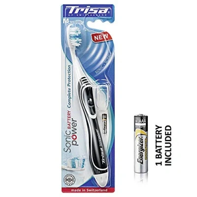 Afbeelding van Sonic Power TRISA Complete Protection, elektrische handtandenborstel voor bijzonder efficiënte tandverzorging met geluid, batterij inbegrepen, zwart