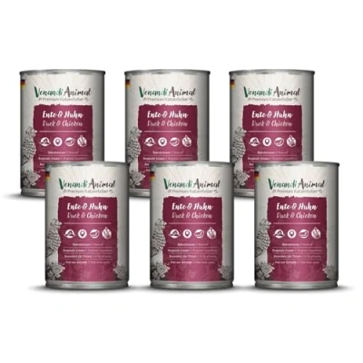 Afbeelding van Venandi Premium Kattenvoer, natvoer, eend en kip, graanvrij met extra vlees, 6 x 400 g (6 stuks)